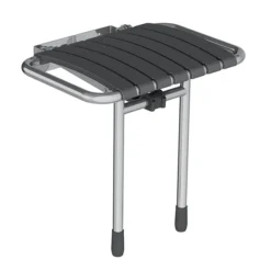 AKW Bama Slatted Fold-Up Shower Seat - Grey