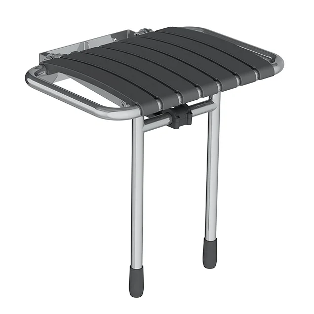 AKW Bama Slatted Fold-Up Shower Seat - Grey 3 AKW Bama Slatted Fold-Up Shower Seat - Grey