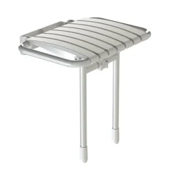 AKW Bama Slatted Fold-Up Shower Seat - White