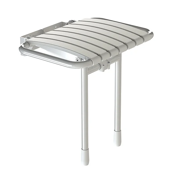 AKW Bama Slatted Fold-Up Shower Seat - White 3 AKW Bama Slatted Fold-Up Shower Seat - White