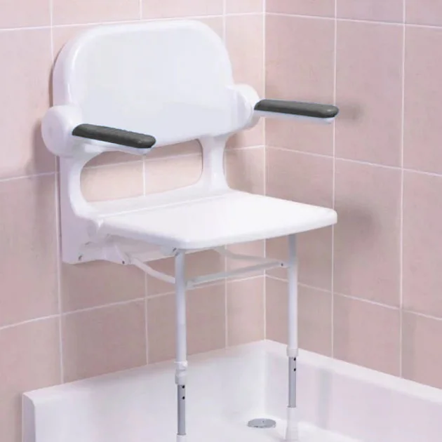 AKW 2000 Series Standard Fold-Up Shower Seat With Grey Arm Pads 3 AKW 2000 Series Standard Fold-Up Shower Seat With Grey Arm Pads