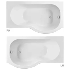 Cruze P Shaped Shower Bath - 1700mm With Screen + Panel
