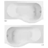 Cruze P Shaped Shower Bath - 1700mm Inc. Screen With Rail + Panel -Bathroom Products Store 17csprd3