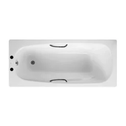 Roca Carla 1700 X 700mm 2TH Steel Enamel Bath With Grips