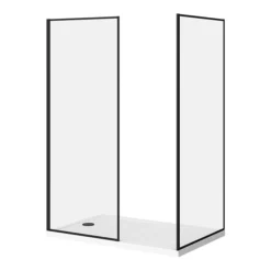 Arezzo 1400 X 900 Walk In Enclosure (incl. 800 Matt Black Framed Screen, Side Panel + White Tray)