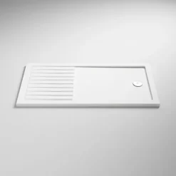 Arezzo 1400 X 900 Walk In Enclosure (incl. 800 Matt Black Framed Screen, Side Panel + White Tray) -Bathroom Products Store 98sqbws16t d5