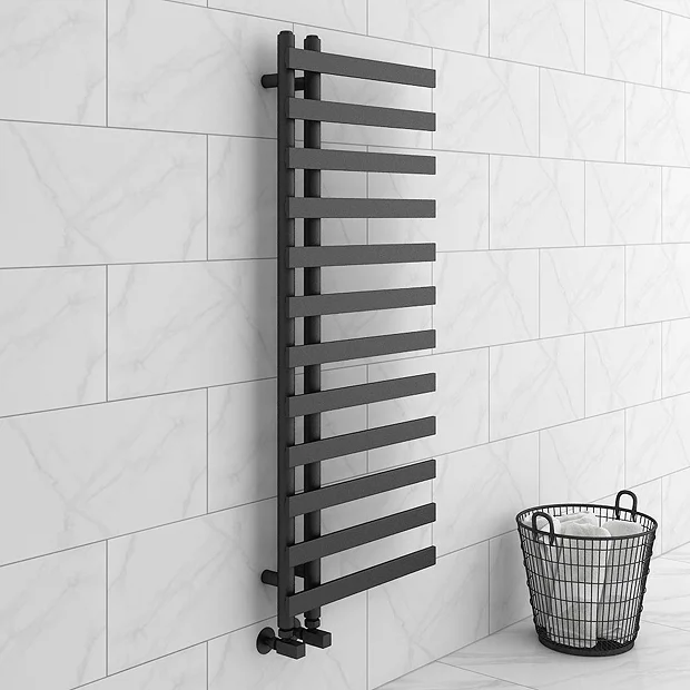 Arezzo Anthracite 1200 X 500mm 12 Bars Designer Heated Towel Rail 4 Arezzo Anthracite 1200 X 500mm 12 Bars Designer Heated Towel Rail - Image 2