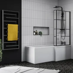 Arezzo Anthracite 1380 X 600mm Designer Towel Rail -Bathroom Products Store a138x600esaf d4