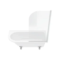 Appleby 1700 Roll Top Shower Bath With Screen + Chrome Leg Set