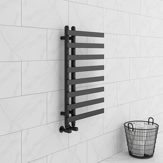 Arezzo Anthracite 800 X 500mm 8 Bars Designer Heated Towel Rail 4 Arezzo Anthracite 800 X 500mm 8 Bars Designer Heated Towel Rail - Image 2
