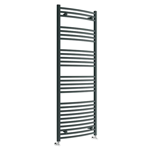 Diamond Curved Heated Towel Rail - W600 X H1600mm - Anthracite 3 Diamond Curved Heated Towel Rail - W600 X H1600mm - Anthracite