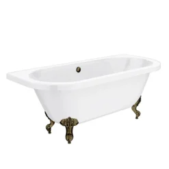 Admiral 1685 Back To Wall Roll Top Bath + Antique Brass Leg Set -Bathroom Products Store admiral1685abd1