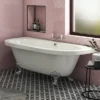 Admiral 1685 Back To Wall Roll Top Bath + Chrome Leg Set