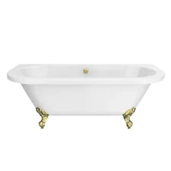 Admiral 1685 Back To Wall Roll Top Bath + Brushed Brass Leg Set 12 Admiral 1685 Back To Wall Roll Top Bath + Brushed Brass Leg Set -Bathroom Products Store admiral1685bb d2