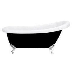 Astoria Black 1550 Roll Top Slipper Bath W. Ball + Claw Leg Set -Bathroom Products Store astoriablack1550mmrolltopslipperbathdetail1