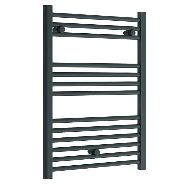 Diamond Heated Towel Rail - W600 X H800mm - Anthracite - Straight 4 Diamond Heated Towel Rail - W600 X H800mm - Anthracite - Straight - Image 2