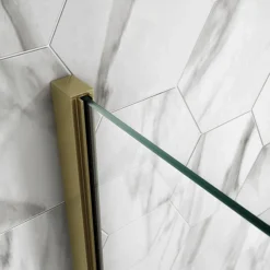 Arezzo Brushed Brass 10mm Glass 1700 X 800 Wet Room (inc. Screen, Side Panel + Tray) -Bathroom Products Store az10bbwa d2 2