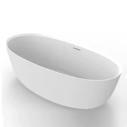 Arezzo 1700 X 800 Matt White Solid Stone Modern Double Ended Bath -Bathroom Products Store az168slw n d4