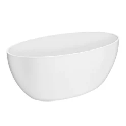 Arezzo 1600 X 855 Matt White Solid Stone Curved Single Ended Bath -Bathroom Products Store az16sba d3