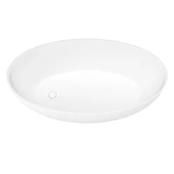 Arezzo 1600 X 855 Matt White Solid Stone Curved Single Ended Bath