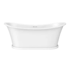 Arezzo 1690 X 750 Matt White Solid Stone Traditional Roll Top Slipper Bath -Bathroom Products Store az175sband2