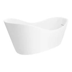 Arezzo 1700 X 750 Matt White Solid Stone Modern Slipper Bath -Bathroom Products Store az175slw d3
