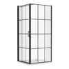 Arezzo 700 X 700 Matt Black Grid Frameless Pivot Door Shower Enclosure + Tray -Bathroom Products Store az7pdet nd5