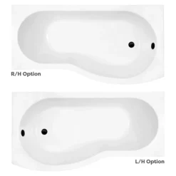 Arezzo B-Shaped Shower Bath (1700mm With Screen + Front Panel) -Bathroom Products Store azb17sb n d1