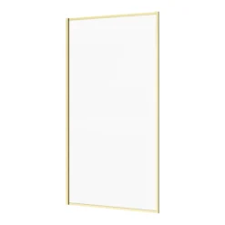 Arezzo Straight Square Shower Bath W. Brushed Brass Framed Fixed Screen -Bathroom Products Store azbbfbathd1