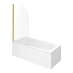 Arezzo Straight Round Shower Bath W. Brushed Brass Curved Top Pivot Screen 11 Arezzo Straight Round Shower Bath W. Brushed Brass Curved Top Pivot Screen -Bathroom Products Store azbbr d3