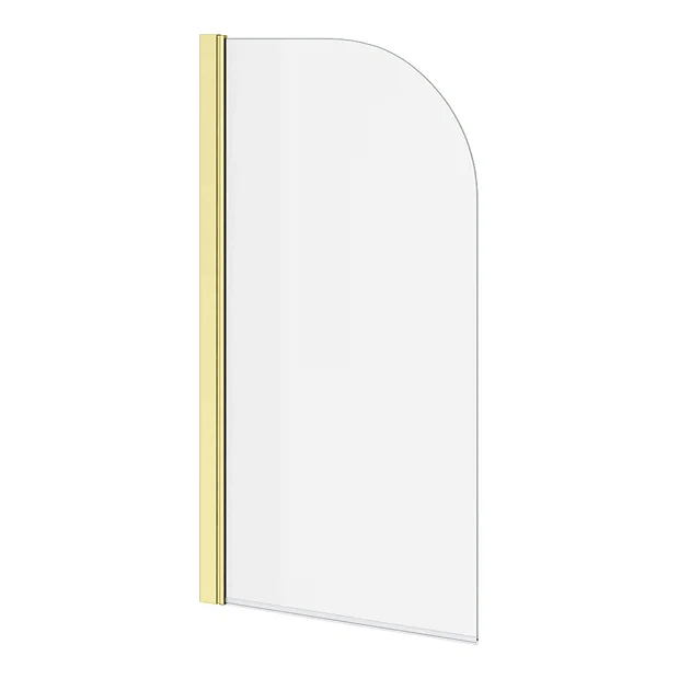 Arezzo Straight Round Shower Bath W. Brushed Brass Curved Top Pivot Screen 5 Arezzo Straight Round Shower Bath W. Brushed Brass Curved Top Pivot Screen - Image 3