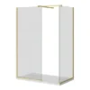 Arezzo Brushed Brass 10mm Glass 1400 X 800 Wet Room (inc. Screen, Side Panel + Tray) -Bathroom Products Store azbbwisp148 d1a