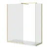 Arezzo Brushed Brass 10mm Glass 1700 X 700 Wet Room (inc. Screen, Side Panel + Tray) -Bathroom Products Store azbbwisp177 d4