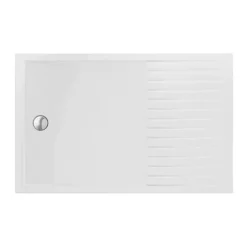 Arezzo Matt Black 1600 X 800 Grey Tinted Glass Wet Room (inc. Screen, Side Panel + Tray) -Bathroom Products Store azbgtg2 d1