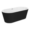 Arezzo Fluted 1700 X 800mm Double Ended Freestanding Bath Matt Black -Bathroom Products Store azbt25bwf detail1