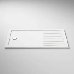 Arezzo 1600 X 800 Fluted Glass Chrome Walk In Enclosure (inc. Main Screen, Side Panel + Tray) -Bathroom Products Store azfchb149e d3