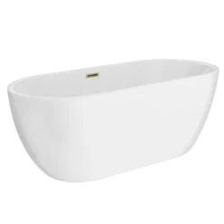 Arezzo Freestanding Modern Bath With Brushed Brass Waste 9 Arezzo Freestanding Modern Bath With Brushed Brass Waste -Bathroom Products Store azfrebb detail2