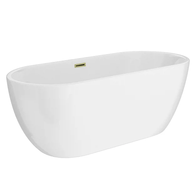Arezzo Freestanding Modern Bath With Brushed Brass Waste 6 Arezzo Freestanding Modern Bath With Brushed Brass Waste - Image 4