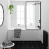 Arezzo Black Framed Fixed Square Single Ended Shower Bath 1 Arezzo Black Framed Fixed Square Single Ended Shower Bath -Bathroom Products Store azfsbd4