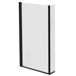 Arezzo Shower Bath - 1700mm L Shaped With Matt Black Screen + Panel -Bathroom Products Store azl17 d2