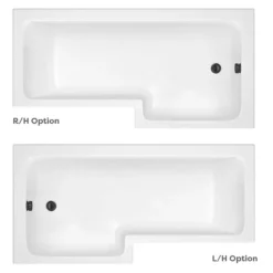 Arezzo Shower Bath - 1700mm L Shaped With Matt Black Screen + Matt Blue Panel 7 Arezzo Shower Bath - 1700mm L Shaped With Matt Black Screen + Matt Blue Panel -Bathroom Products Store azlb17 d1