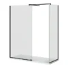 Arezzo Matt Black 10mm Glass 1700 X 700 Wet Room (inc. Screen, Side Panel + Tray) -Bathroom Products Store azmbwisp177 d4