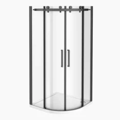 Arezzo Matt Black 900 X 900mm Frameless Quadrant Shower Enclosure -Bathroom Products Store azq9 d1n
