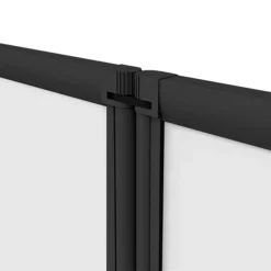 Arezzo Square Single Ended Bath With Matt Black Bi-Fold Screen -Bathroom Products Store azsbf d2