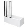 Arezzo Square Single Ended Bath With Matt Black Bi-Fold Screen -Bathroom Products Store azsbf d5