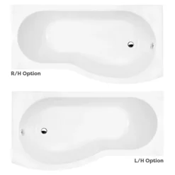 Cruze B Shaped Shower Bath - 1700mm With Screen & Panel -Bathroom Products Store b1700cs n d1