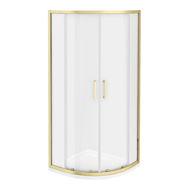 Toreno Brushed Brass 800 X 800mm Quadrant Shower Enclosure Without Tray 5 Toreno Brushed Brass 800 X 800mm Quadrant Shower Enclosure Without Tray - Image 3