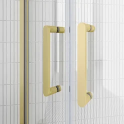 Toreno Brushed Brass 900 X 900mm Quadrant Shower Enclosure Without Tray