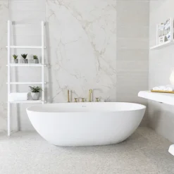 BagnoDesign Koy Bagnoquartz Stone Freestanding Bath -Bathroom Products Store bdbkoy860ws d3