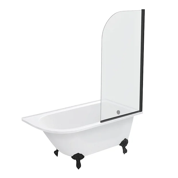 Appleby 1550 Roll Top Shower Bath With Matt Black Screen + Leg Set 3 Appleby 1550 Roll Top Shower Bath With Matt Black Screen + Leg Set
